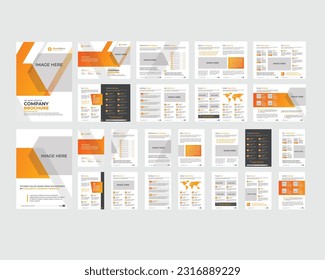 Broschüren, Vorlagenlayout-Design, minimales Vorlagenlayout, Buchabdeckung, Bericht, Seitenbroschüre, gelbes minimales Vorlagenlayout für Geschäftsprofilen, jährliche Broschüre