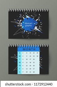 Brochure template with abstract background. Abstract faceted element cracked into multiple fragments. Explosion effect. Eps10 Vector illustration.