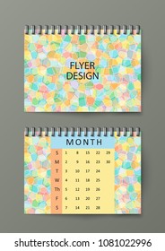 Brochure template with abstract background. Abstract square pixel mosaic background. Eps10 Vector illustration