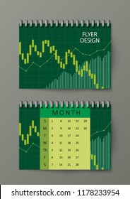 Brochure template with abstract background. Abstract background with stock graph. Eps10 Vector illustration.