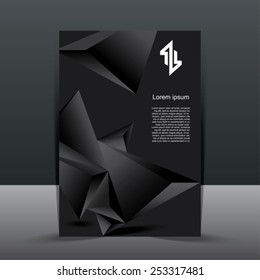 Brochure template with abstract black background