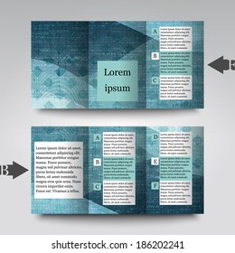 Brochure template with abstract blue background. Eps10 Vector illustration