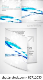 Brochure template. Abstract blue lines