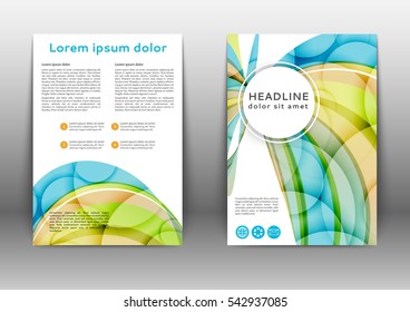 Ã�Â¡olor brochure template with abstract lines and waves 