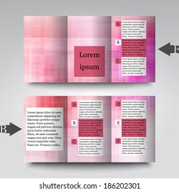 Brochure template with abstract pink background. Eps10 Vector illustration