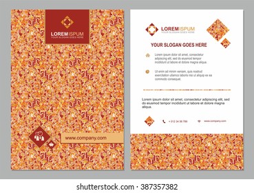  brochure template with abstract polygonal pattern background. Flyer Layout. Identity design. Creative modern design