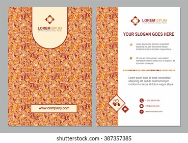  brochure template with abstract polygonal pattern background. Flyer Layout. Identity design. Creative modern design