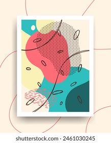 Brochure template abstract shapes vector