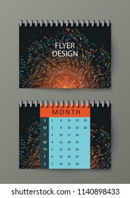 Brochure template abstract star background with defocused lights. Graphic illustration with geometric pattern. Eps10 Vector illustration.