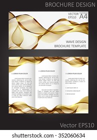 Brochure template with abstract waves design. Proportional to A4.