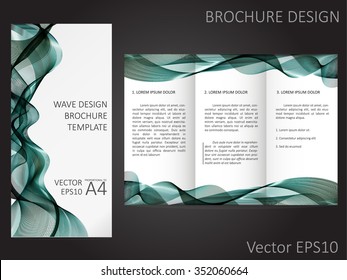 Brochure template with abstract waves design. Proportional to A4.