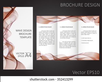 Brochure template with abstract waves design. Proportional to A4.