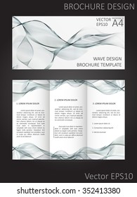Brochure template with abstract waves design. Proportional to A4.