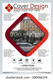 Brochure template for annual technology related reposts,vector design a4 layout with space for text and photos nine