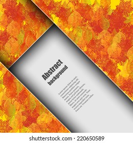Brochure template with autumn background. Eps10 Vector illustration