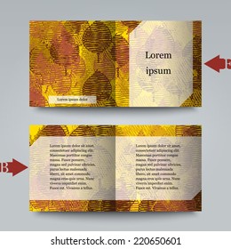 Brochure template with autumn background. Eps10 Vector illustration