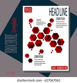 Brochure template, blank, cover, design, no trace, mosaic object