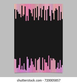 Brochure template - blank vector stationery, document design with rounded vertical stripes in pink tones on black background