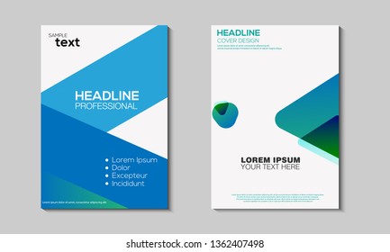Brochure Template, blue background, Flyer Report, Cover book