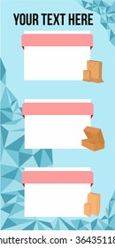 Brochure template with blue triangle style