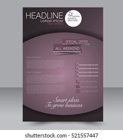 Brochure template. Business flyer. Annual report cover. Editable A4 poster for design, education, presentation, website, magazine page