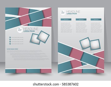Brochure template. Business flyer. Annual report cover. Editable A4 poster for design, education, presentation, website, magazine page. Red and green color