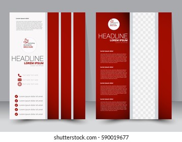 Brochure template. Business flyer. Annual report cover. Editable A4 poster for design, education, presentation, website, magazine page. Red color.