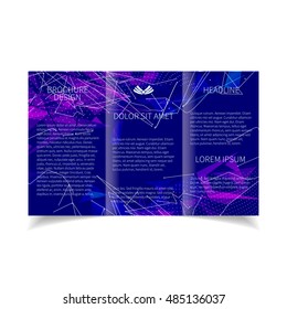 Brochure template for business modern background design.Abstract cyberspace.Vector illustration