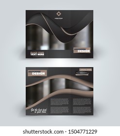 Brochure template. Business trifold flyer.  Creative design trend for professional corporate style. Vector illustration.