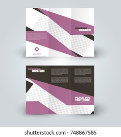 Brochure template. Business trifold flyer.  Creative design trend for professional corporate style. Vector illustration. 