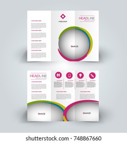 Brochure template. Business trifold flyer.  Creative design for professional corporate style. Vector illustration. 