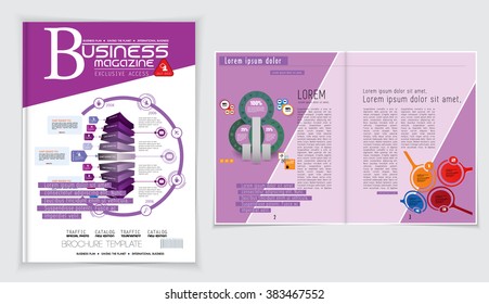 Brochure template for business, vector