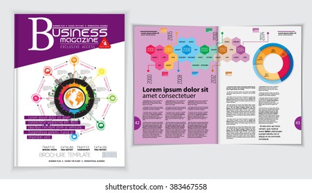 Brochure template for business, vector