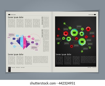 Plantilla de folleto para empresas, vector