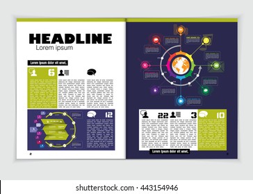 Brochure template for business, vector