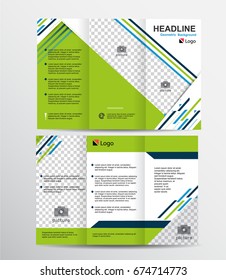 Brochure template for business. You can upload your image and text. Downtime geometric pattern. Brand style. Presentation of the product.
