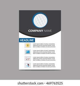Brochure template with Circle and Icon place for text