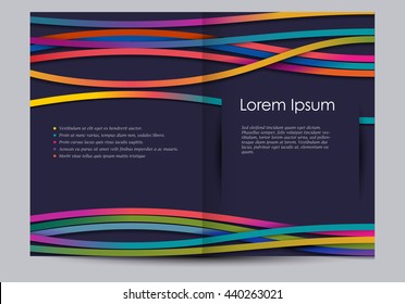 Brochure template with colorful lines, eps10 vector