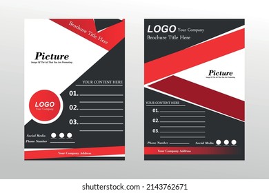 Brochure template with a combination of red and other colors is suitable for promotional media with vector concepts