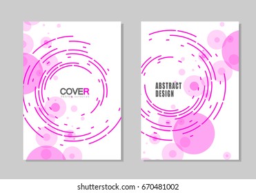 Brochure template cover design with abstract twirl circle