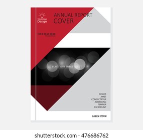 Brochure template, cover design, annual report, magazine and flyer layout with geometric shapes on polygonal background. Vector illustration.