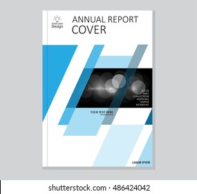 Brochure template, cover design, annual report, magazine and flyer layout with blue green geometric shapes on polygonal background. Vector illustration