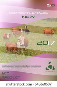 Brochure template, cover design, annual report, magazine and flyer layout. Eco agrarian cover design. Vector illustration.
