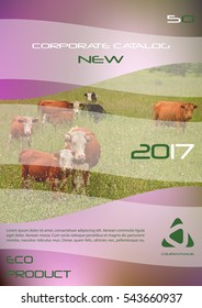 Brochure template, cover design, annual report, magazine and flyer layout. Eco agrarian cover design. Vector illustration.