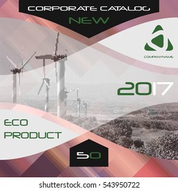Brochure template, cover design, annual report, magazine and flyer layout. Eco energy cover design. Vector illustration.
