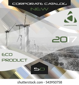 Brochure template, cover design, annual report, magazine and flyer layout. Eco energy cover design. Vector illustration.