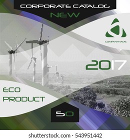 Brochure template, cover design, annual report, magazine and flyer layout. Eco energy cover design. Vector illustration.