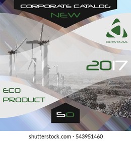 Brochure template, cover design, annual report, magazine and flyer layout. Eco energy cover design. Vector illustration.