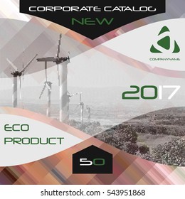 Brochure template, cover design, annual report, magazine and flyer layout. Eco energy cover design. Vector illustration.