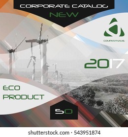 Brochure template, cover design, annual report, magazine and flyer layout. Eco energy cover design. Vector illustration.